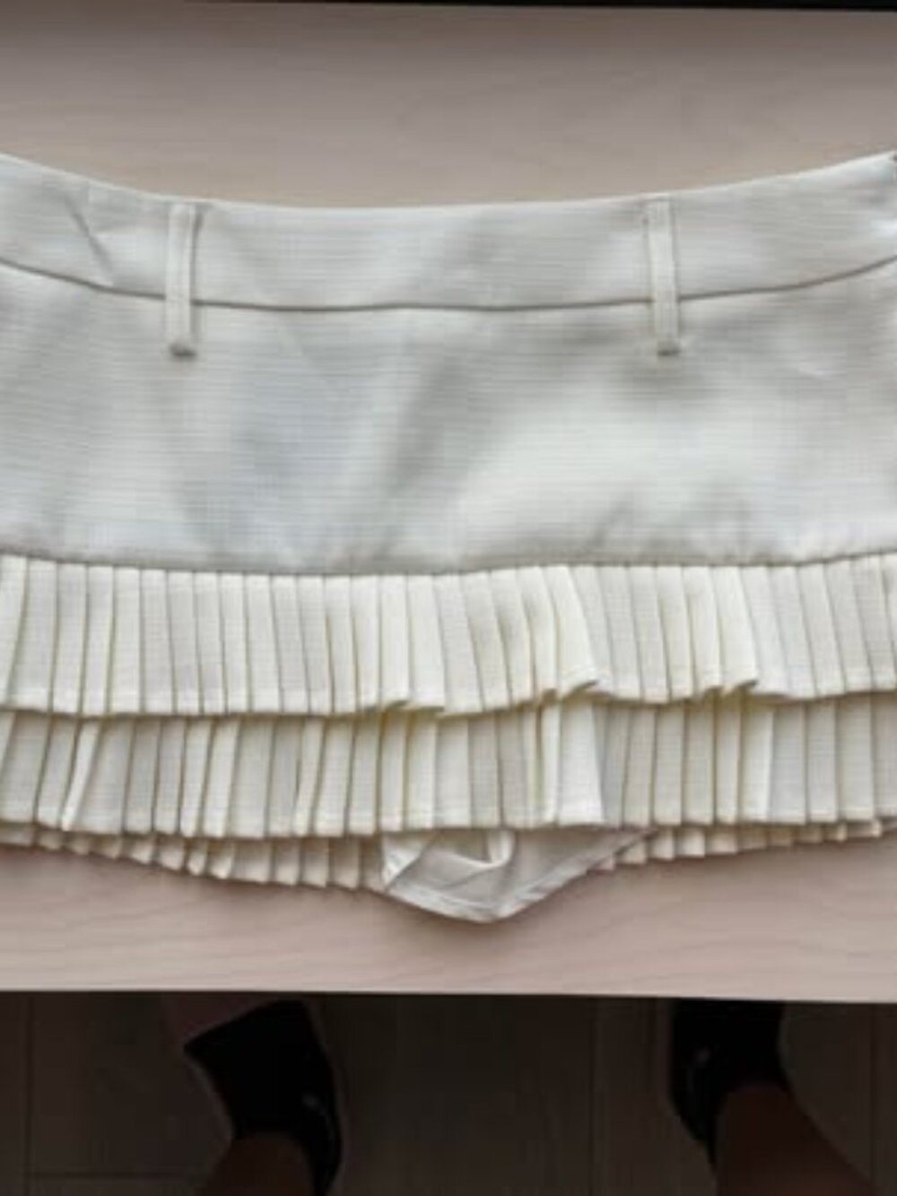 LIONESS Double Ruffle Mini Skort Soft Lemon XS